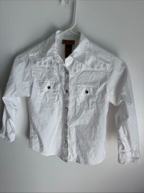 Wrangler White Embroidered Button-Down Shirt
